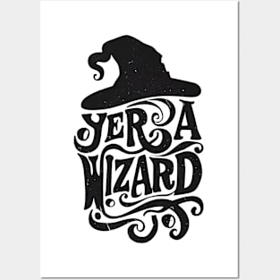 Yer a Wizard - Black Typography - Fantasy Posters and Art